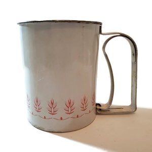 Androck Flour Sifter Pink Wheat Design USA Vtg